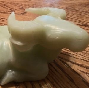 Chinese icy green jade water buffalo ANTIQUE